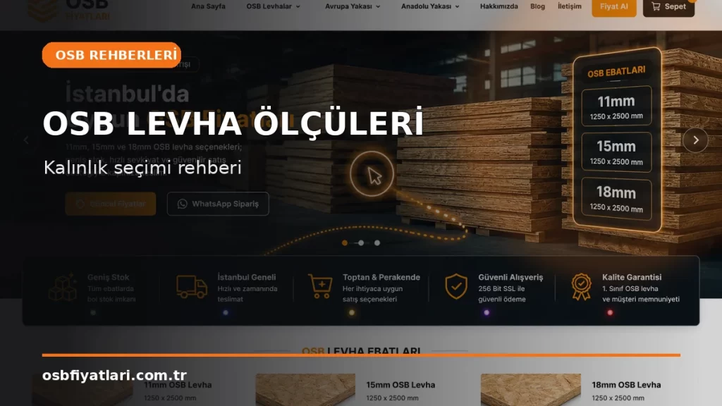 OSB levha ölçüleri ve kalınlık seçimi